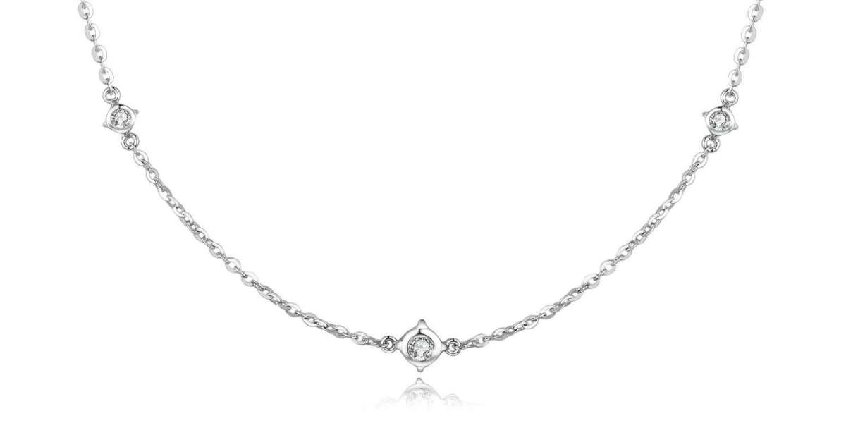 Enchanting Grace: White Diamond Necklace | Xzlove Jewelry