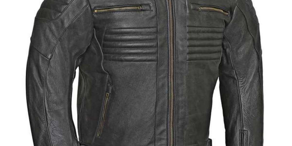 RIDERACT Leather Motorbike Jacket Combat