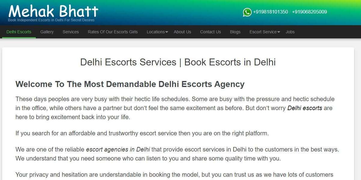 Call me to my service In delhi escorts