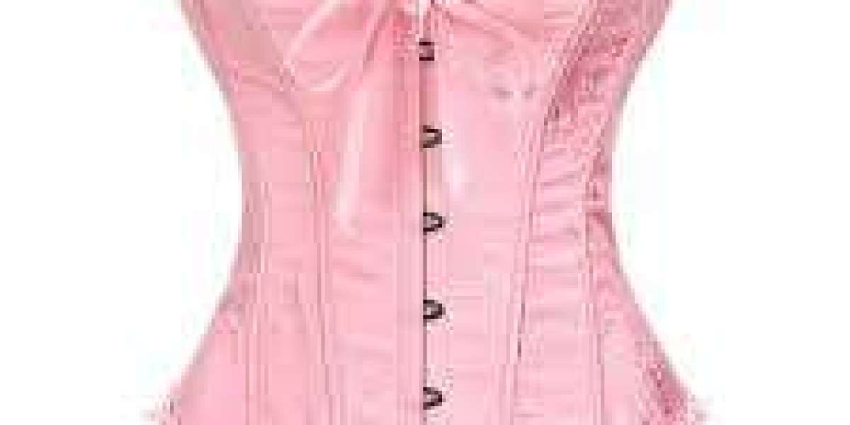 Flirting with Elegance: The Pink Corset Overbust Boned Frill Corsage Bustier