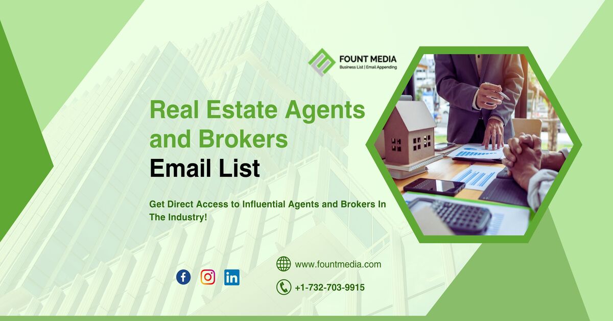 Buy Verified Real Estate Agent Email List | FountMedia